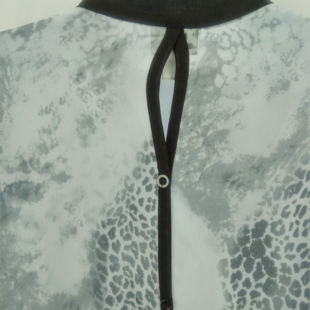 Vanity Sheer Leopard Print Button Down Blouse - image 8